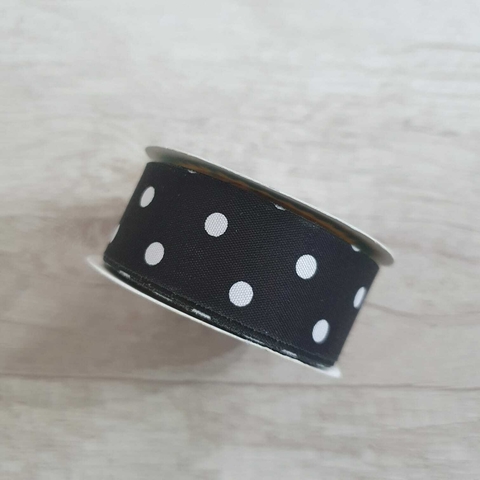 Cinta Lunar 25mm Negro/Blanco Famytex x1 metro