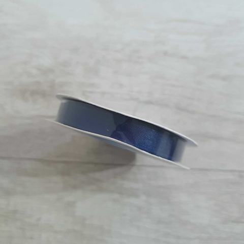 Cinta Raso Doble Faz N° 2 (10mm) Azul Marino Arco Iris x1 metro