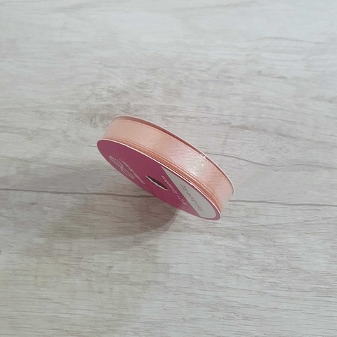 Cinta Raso Doble Faz N° 2 (10mm) Salmón Cordón de Oro x1 metro