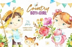 Hojas de Elementos Country Boy & Girl