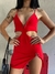 Vestido crep alfileres