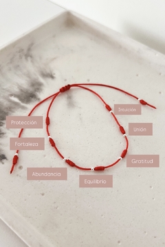 Pulsera 7 nudos con bolitas de Plata 925 - comprar online