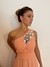 Vestido Coral flores aplicadas Importado