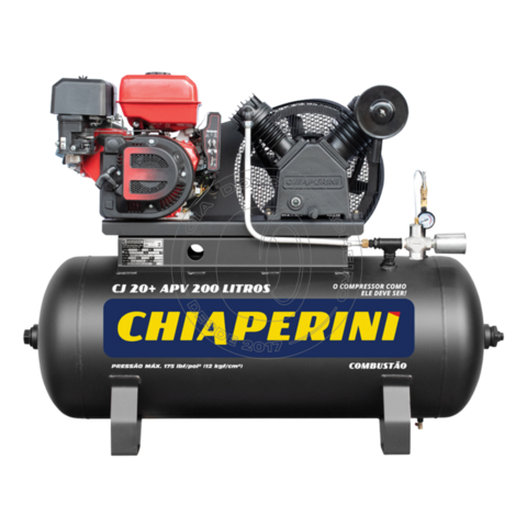 Compressor de Ar Alta Pressão à Gasolina - Chiaperini CJ 20+ APV 200L 9HP