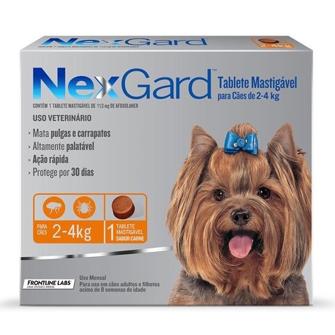 Antipulgas e Carrapatos Nexgard Cães 2 a 4kg Merial - comprar online