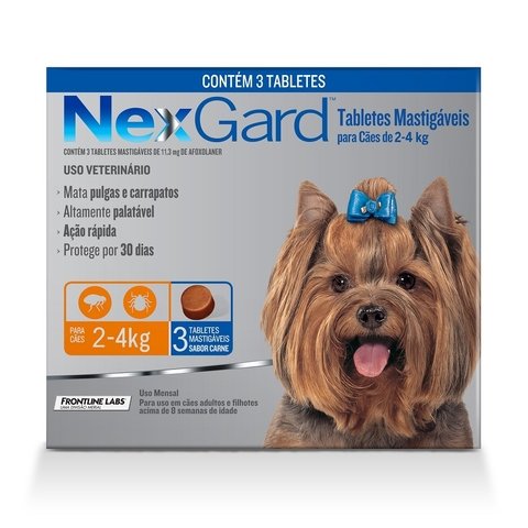 Antipulgas e Carrapatos Nexgard Cães 2 a 4kg Merial na internet