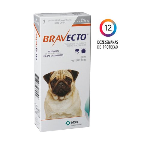 Antipulgas e Carrapatos MSD Bravecto para Cães de 4,5 a 10 KG - SUPER OFERTA na internet
