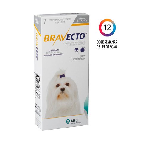 Antipulgas e Carrapatos Bravecto MSD para Cães de 2 - 4,5KG na internet