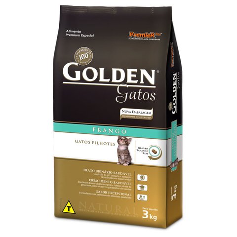 Ração Golden Gatos Filhotes Sabor Frango - Agrocenter | Rações - Brinquedos - Faça seu Pet Feliz!