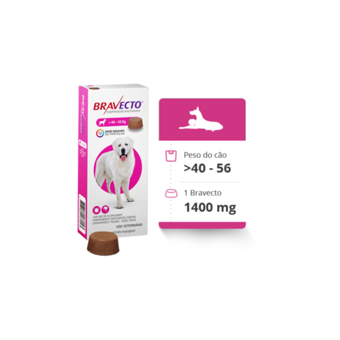 Antipulgas e Carrapatos Bravecto MSD para Cães de 40 a 56 kg - comprar online