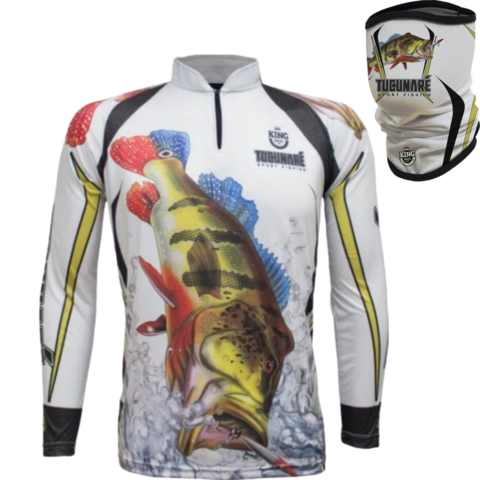 Camisa de Pesca King Brasil Proteção UV + Bandana Tucunaré