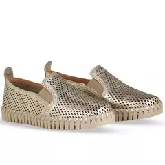 Sapato Twister Couro Metalizado Roma Dourado - comprar online