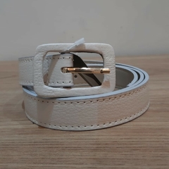 CINTO EM COURO OFF WHITE