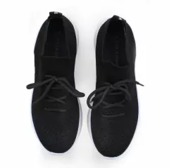 TENIS GIULIA DOMNA PRETO EM MALHA KNIT COM ATACADOR E BIQUEIRA - comprar online