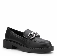 Loafer Bico Redondo Corrente Sua Cia Preto na internet