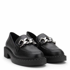 Loafer Bico Redondo Corrente Sua Cia Preto - loja online