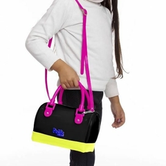 BOLSA INFATIL PETITE JOLIE MINI BLOOM PRETO/ LEMON/ BLUE - June Online