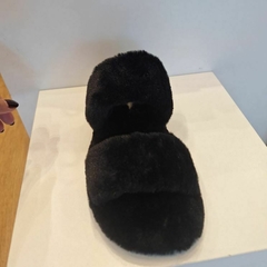 Chinelo Preto Pêlo Duas Tiras June Shoes na internet