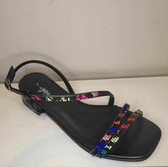 Sandalia Tira Lisa Elegance Preto June Shoes - comprar online