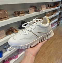 Tênis Napa Monaco Branco/ Metalizado Dourado Giulia Domna - June Online