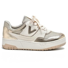 TENIS CASUAL VIA MARTE OFF WHITE/DOURADO