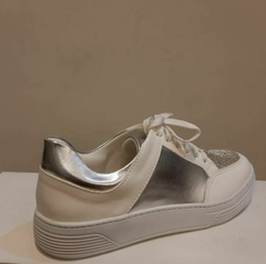 Tênis Napa Cali C/Sarja Branco /Camurca Atenas Mini C/Sarja Marfim /Metallic C/Sarja June Shoes na internet