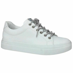 TÊNIS BRANCO COM CADARÇO EM STRASS/ PRATA8