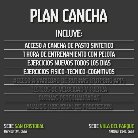 Plan Cancha - comprar online