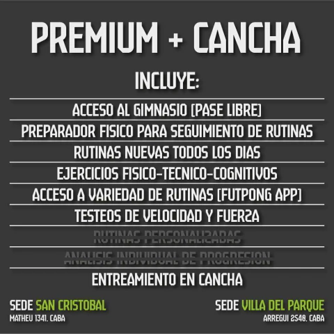 Plan Premium + Cancha - comprar online