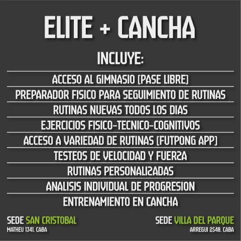 Plan Elite + Cancha - comprar online