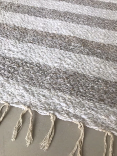 ALFOMBRA TIBET RAYAS 140x220 Arena y Crudo - comprar online