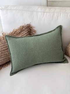 ALMOHADÓN WAFFLE Verde Seco 60x40 - comprar online
