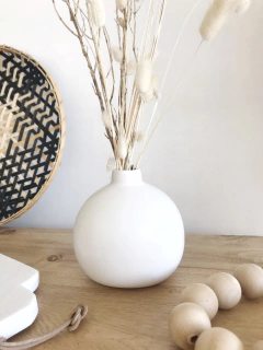 FLORERO MILOS Redondo Blanco - PHILIA DECO