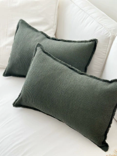 ALMOHADÓN WAFFLE Verde Pino 60x40 - comprar online