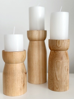 CANDELABRO / PORTA VELA TORRE Madera - PHILIA DECO