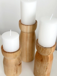 CANDELABRO / PORTA VELA TORRE Madera - tienda online