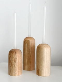 CANDELABRO / PORTA VELA CURVO Madera