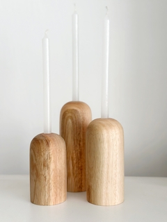 CANDELABRO / PORTA VELA CURVO Madera en internet