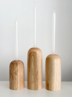 CANDELABRO / PORTA VELA CURVO Madera - tienda online