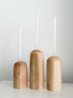 CANDELABRO / PORTA VELA CURVO Madera - PHILIA DECO