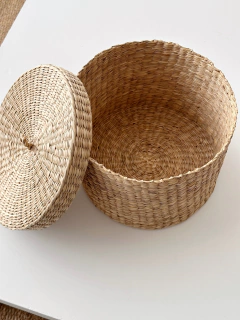 CESTO CON TAPA Seagrass Grande en internet