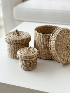 CESTO C/TAPA CIRCULAR Seagrass