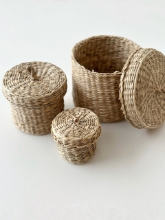 CESTO C/TAPA CIRCULAR Seagrass en internet