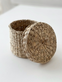 CESTO C/TAPA CIRCULAR Seagrass