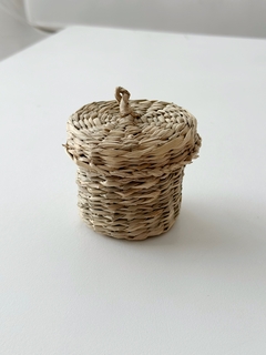 CESTO C/TAPA CIRCULAR Seagrass - comprar online