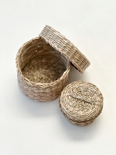 SET x 2 CESTOS C/TAPA CIRCULAR Seagrass - comprar online