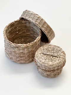 SET x 2 CESTOS C/TAPA CIRCULAR Seagrass