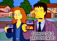 Combo Credenciales Dobles FBI Fox Mulder y Dana Scully - The SImpsons Expedientes X - XFiles - tienda online