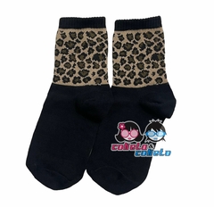 Media Tenis Animal Print Negra