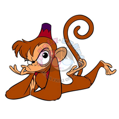 Sticker Aladdin - Abú - Mono